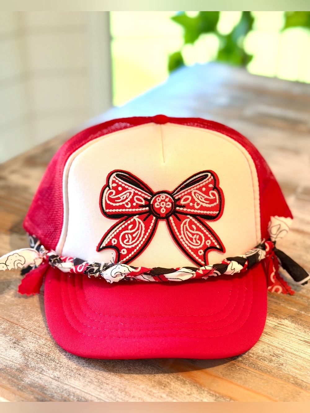 Girls Bow & Bandana Trucker Hat